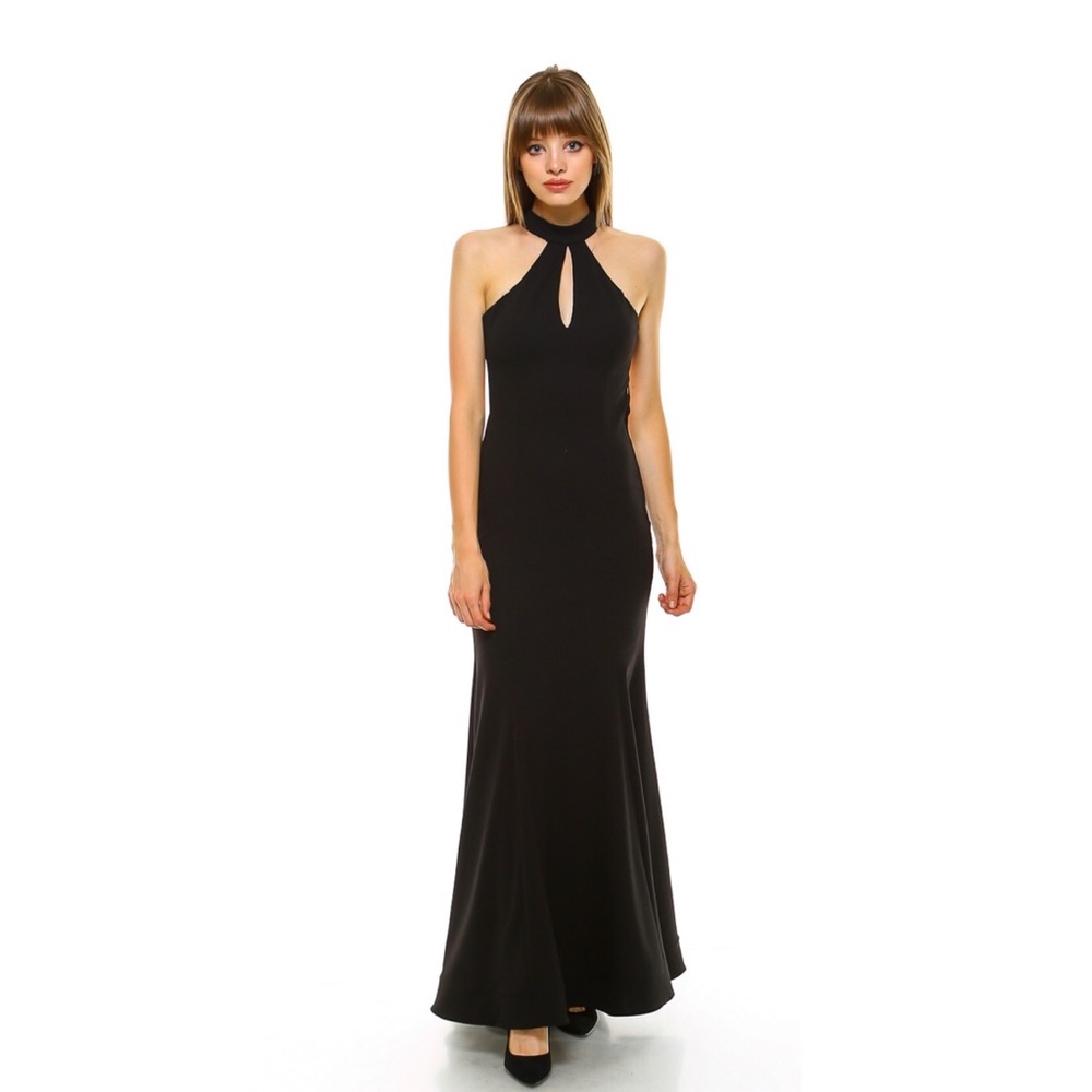 Halter Neck Open Back Long Dress